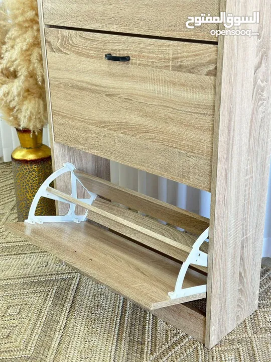 خزانة الأحذية العصرية الأكثر طلباً بالألوان الثلاثة مقاس الخزانه (طول 115 وعرض 63 عمق 25) خزا