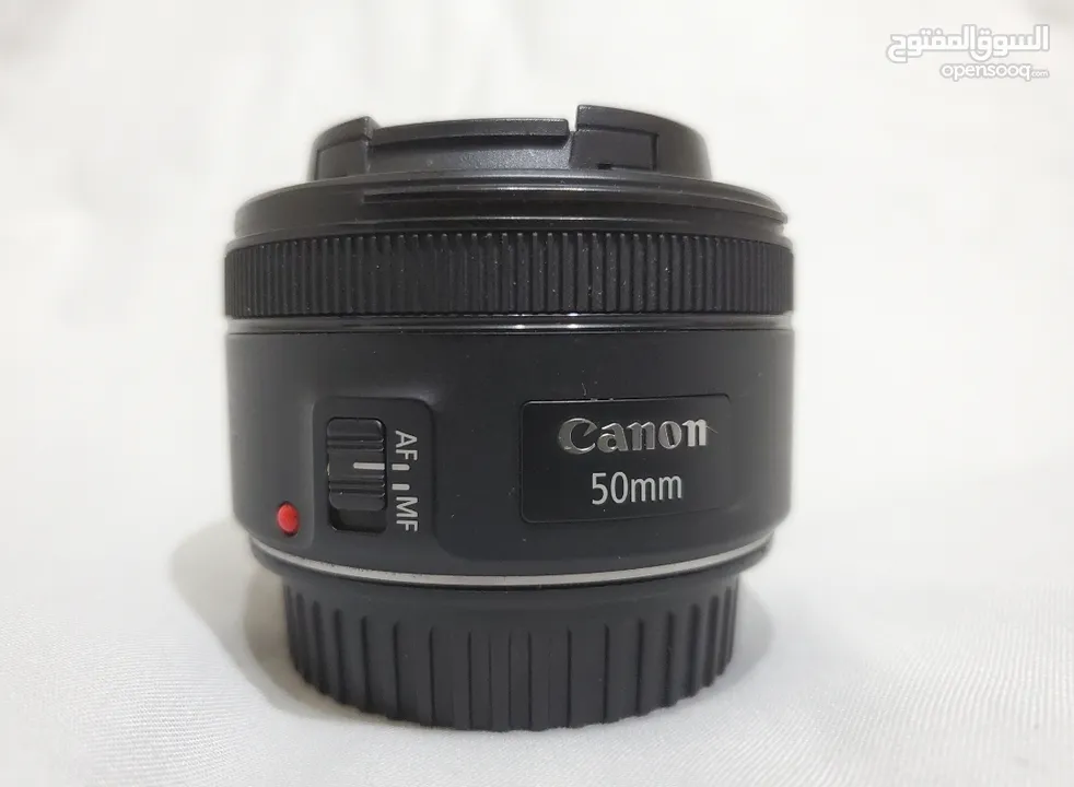 عدسة كانون 50mm شبه جديدة