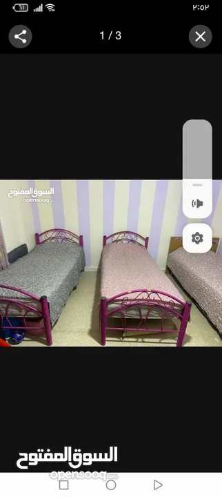 تختين حديد + تخت خشب زان  للبيع
