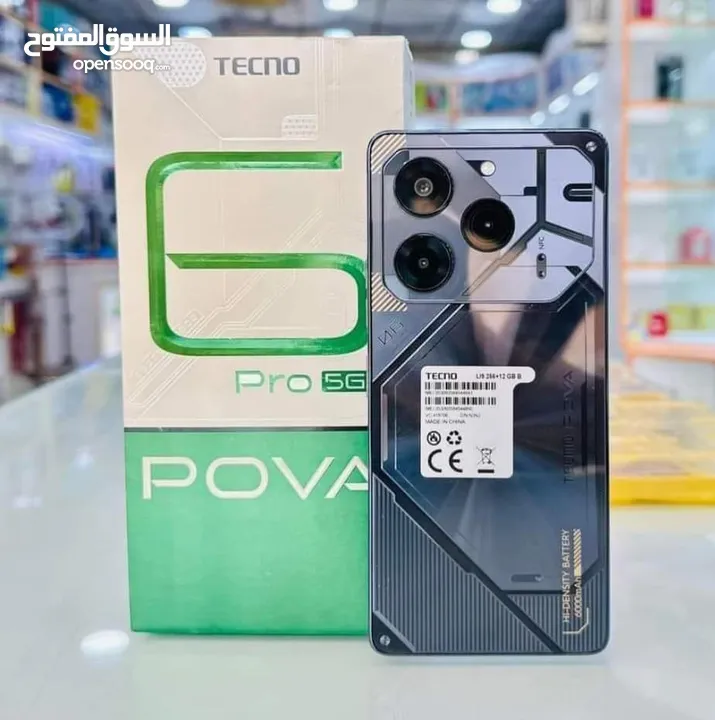 جهاز اخو الجديد pova 6 pro 5G رام 24 جيجا 256 مكفول بالشركة اغراضة والكرتونه الأصلية متوفر توصيل