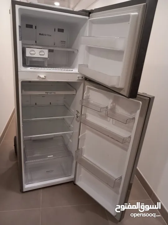 LG 2 door fridge 402 liters stainless steel body