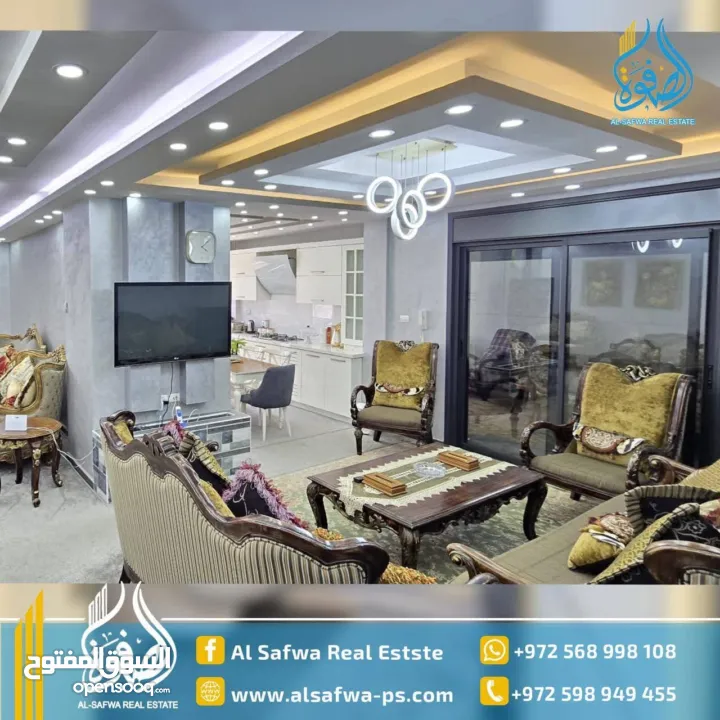 شقه مميزة مفروشه للايجار مع ترس قرب بلديه رام الله