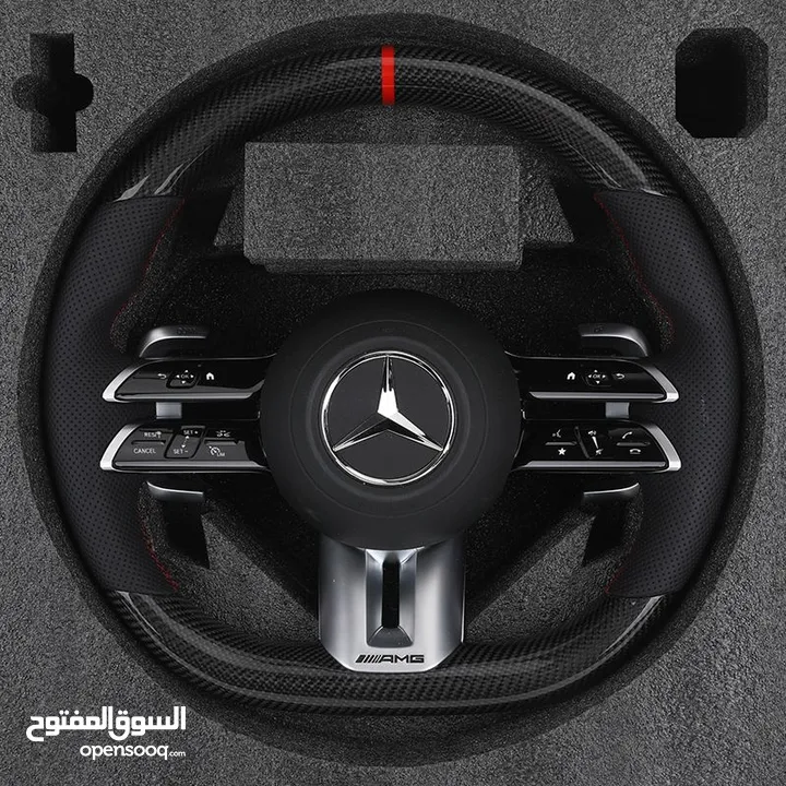 عجلة قيادة من الكربون لمرسيدس W205 W213 W177 W222 AMG GT يوجد لدينا جميع قطع غيار وتعديل وكتات تعديل