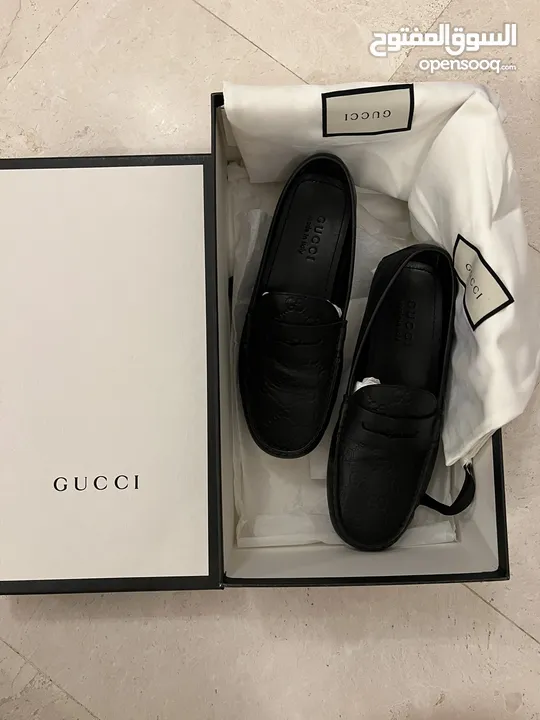 حذاء قوتشي مستعمل خفيف اسود Gucci Shoes Black size 41