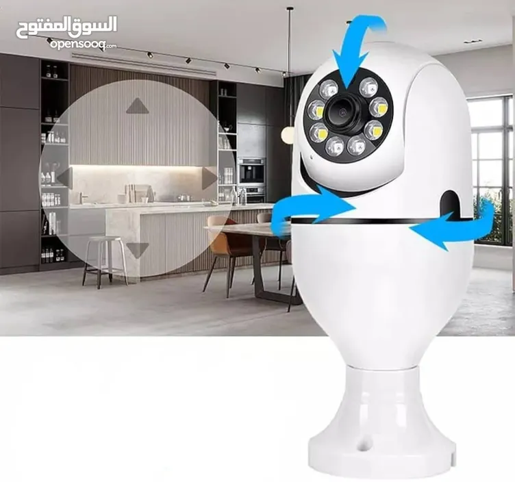 كاميرا مراقبة لاسلكية على شكل لمبة أمان خفي بتصميم لمبة تقليدية، يحمي منزلك .