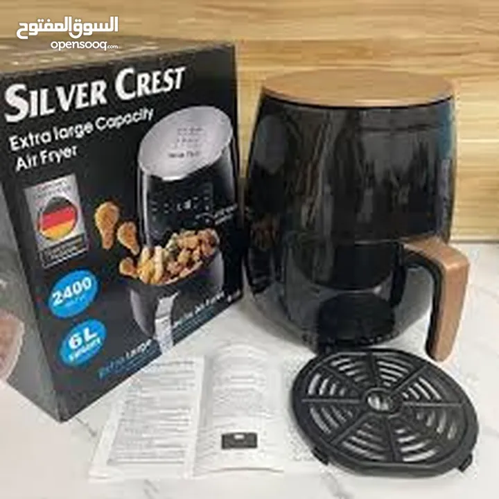 عرض قلايه هوائيه Silver Crest 6 liter + قالب سيليكون للأير فراير