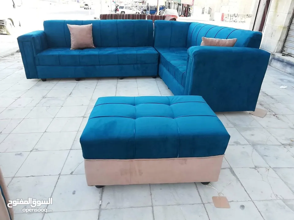 عرض خاص كورنر 9 مقاعد مع كنب مزدوجة + بفه + 7 مخدات