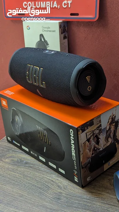 JBL Charge 5 Wi-Fi جديدا استعمل تجربه فقط النسخة الجديدا صوت JBL الأصلي الجريء مع صوت جهير عميق