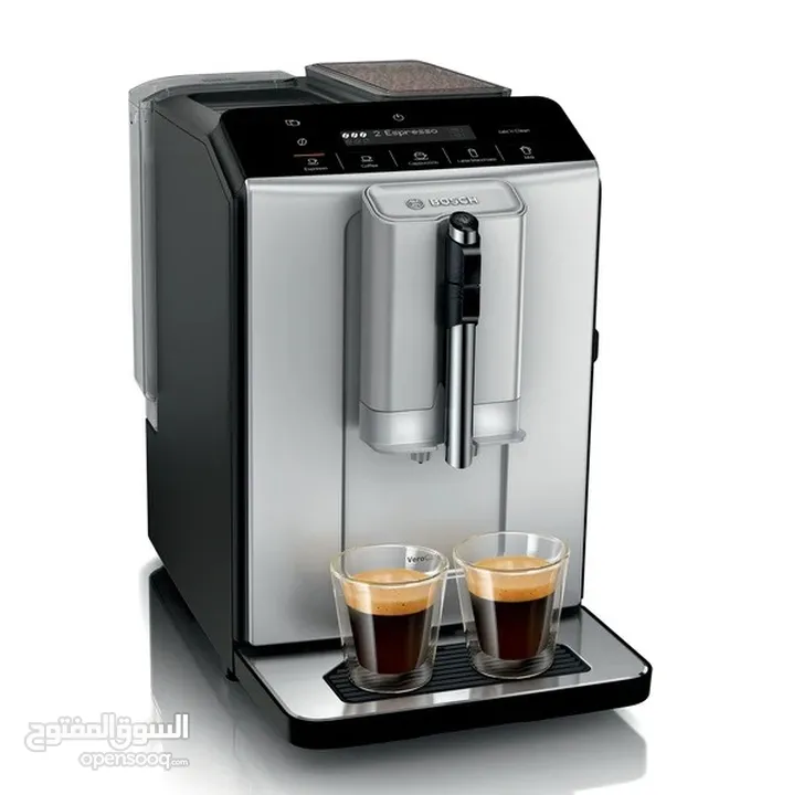 ماكينة صنع قهوة الإسبريسو الأوتوماتيكية بالكامل من بوش بقدرة 1300 وات VeroCafe Series 2 - لون سلفر
