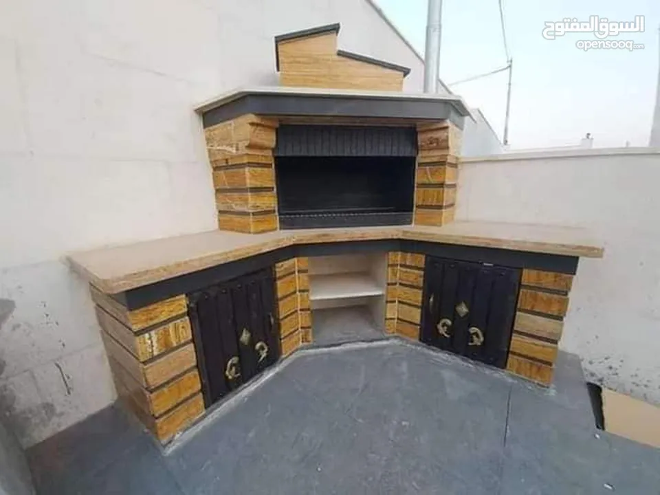 معلم بليط تسليم هندسي تجديد حمامات بأحدث طراز تنفيذ شلالت وبربكيو .فير بلس غاز +فير بليس حطب زرب