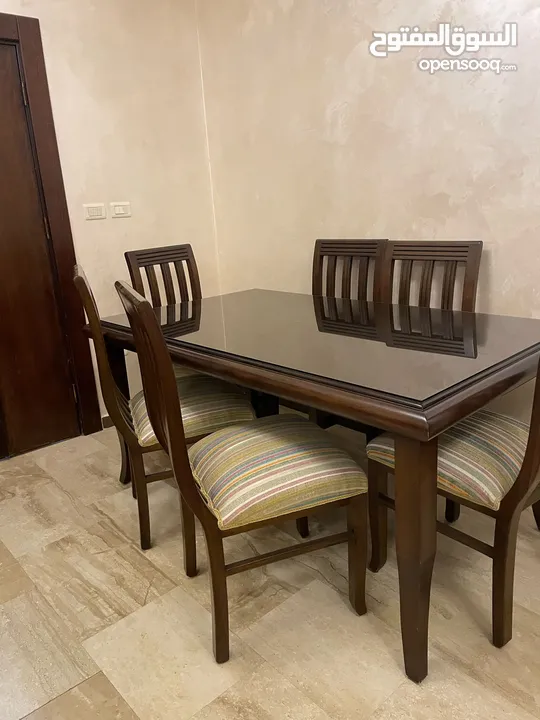 طاوله سفره خشب زان مع لاتيه
