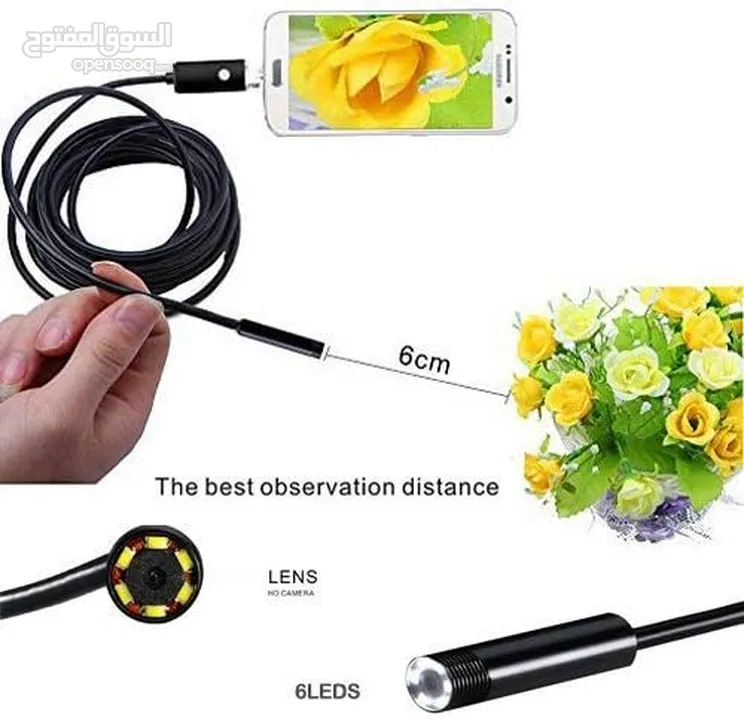 كاميرا للموبايل USB Android Endoscope Borescope Snake Scope Wire 5 Mtr