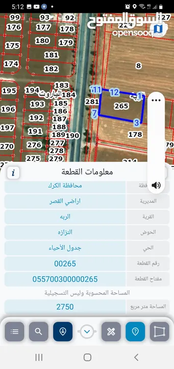 ارض مميزه على  الشارع الرئيسي/الملوكي بين الربه والقصر للبيع مساحة 2750متر مربع