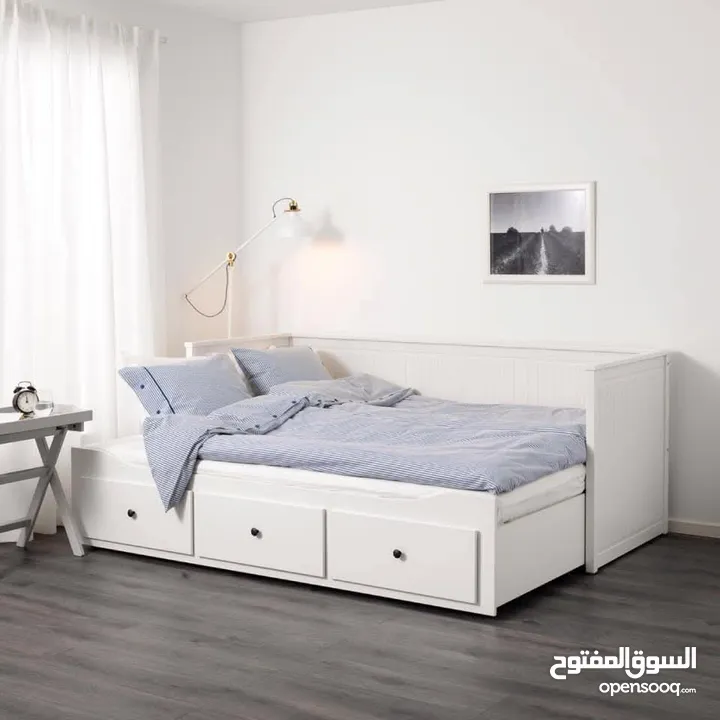 تخت مزدوج قابل للطي + وحدة ادراج منتجات ايكيا