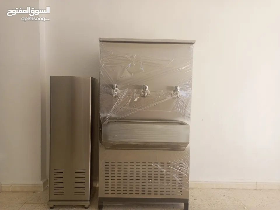 مبرد ماء ستانلس ستيل كامل فرنسي أصلي حنفيه كبس وحنفية قصبة
