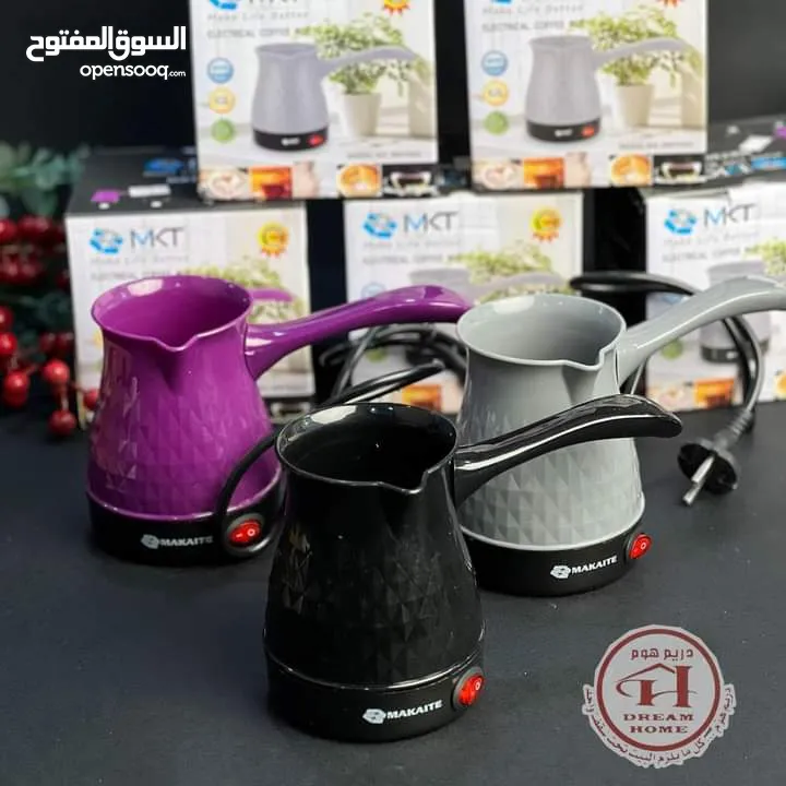 عدد 3   غلاية قهوة كهربائية نصف لتر  ممتاز جداً بقوة 600W مقبض مضاد للحرق