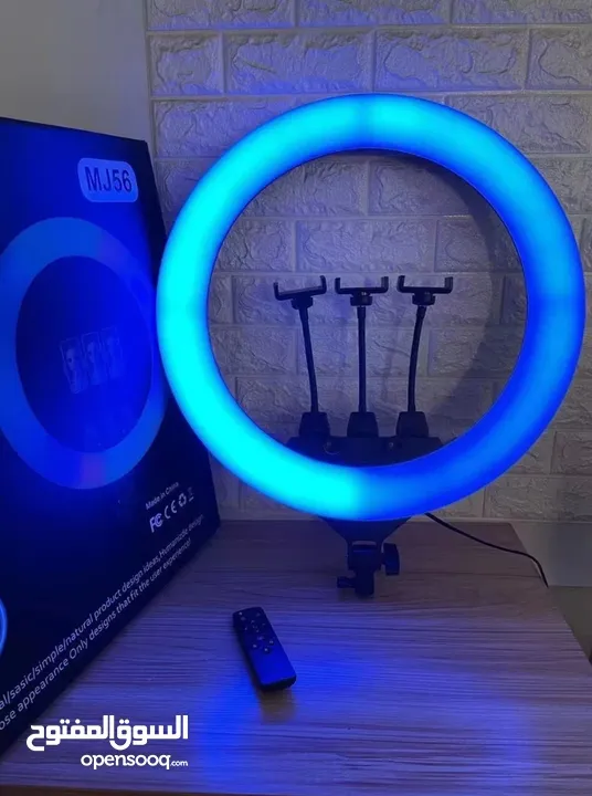 رينغ لايت مضيئ RGB ووضعيات ألوان مختلفة Ring Light RGB 56CM