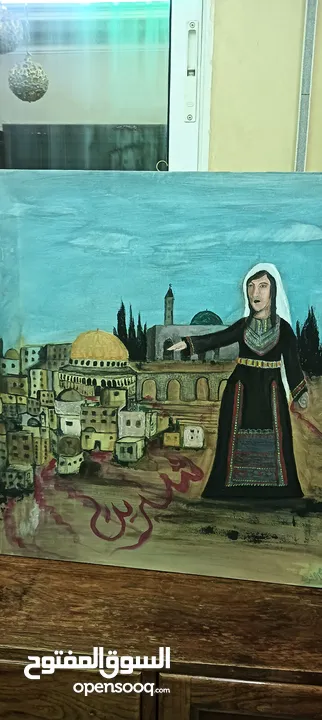 عده لوحات كانفس ألوان الأكليرك احجام  45سم  في 50سم لعشاق الرسم