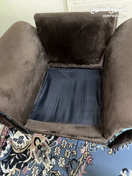طقم كنت نفخ أمريكي 7 مقاعد لون بني وأزرق تركواز