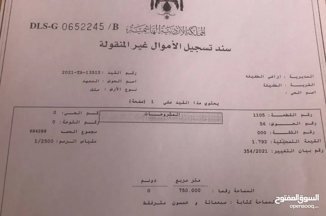 ارض للبيع  العيص بجانب ديوان القطيفات على الشارع الرئيسي (الطفيلة)