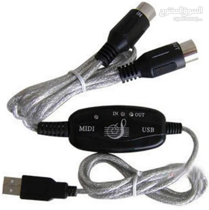 USB IN-OUT MIDI Interface Cable Converter PC to Music Keyboard