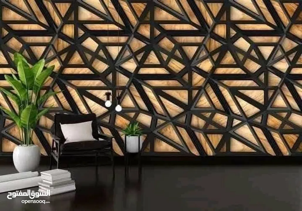 ورق الحائــــــــــــط ال 3D القطعـــــــــه الواحــــــــده بدون فواصل تصميمات مختلفة مع إمكانية ا