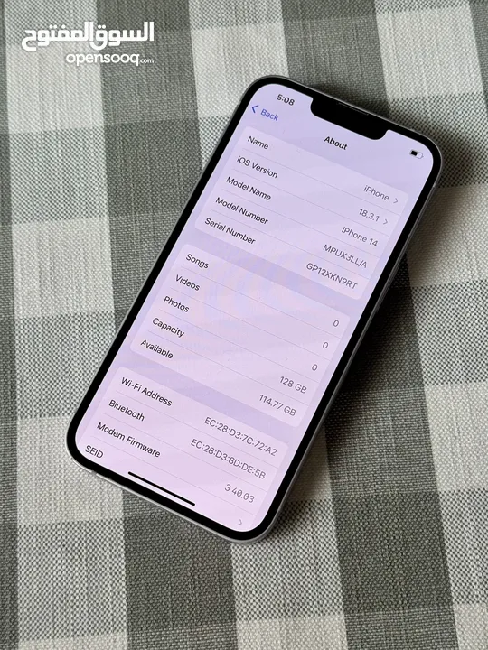 Iphone 14 blue and purple 128GB used like new