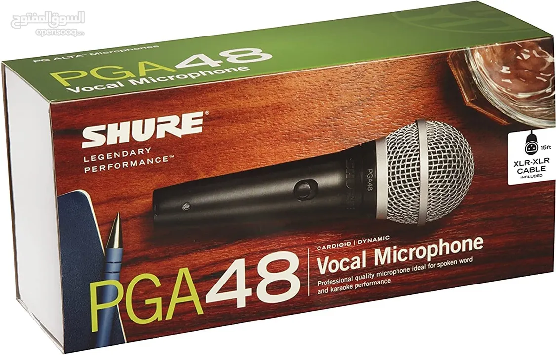 ميكرفون يدوي اصلي نوع Shure PGA48 Dynamic Microphone Handheld Mic for Vocals with Cardioid