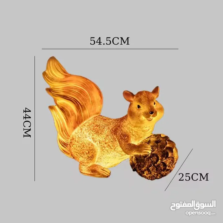 زيّن حديقتك بسحر الطبيعة تمثال سنجاب بالحجم الكبير التمثال في وضعيتين مصنوع من راتنج البوليريسين