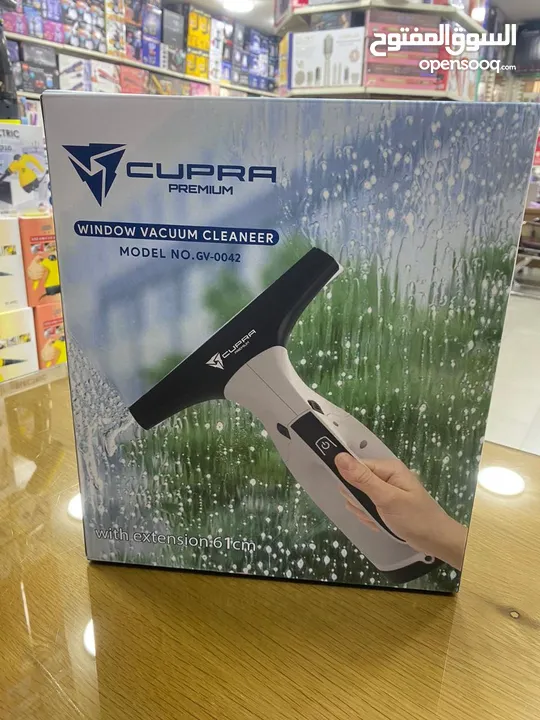 جهاز تنظيف الزجاج الكهربائي من Cupra Premiumشفط قوي يزيل المي والأوساخ بدون خطوط  بطارية قابلة للشحن