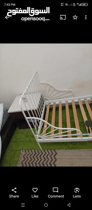 Ikea brand adjustable single bed with matress