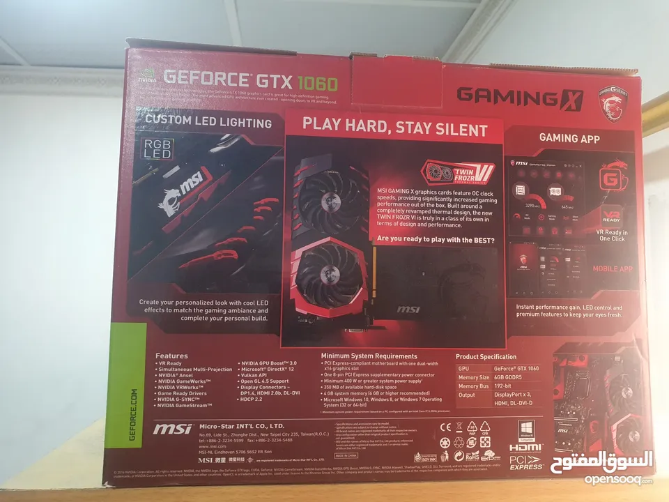 GeForce GTX 1060 GAMING X 6G مستعمل قليل