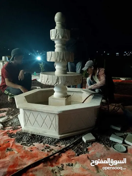 نوافير وشلالات وبابكيو حواض زريعه جميع انواع الحجر البناء والديكورات