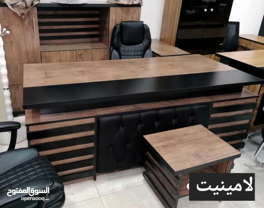 مكتب مدير مميز قياس مترين مع الادراج والجانبية وطاولة قهوة توصيل مجاني داخل عمان