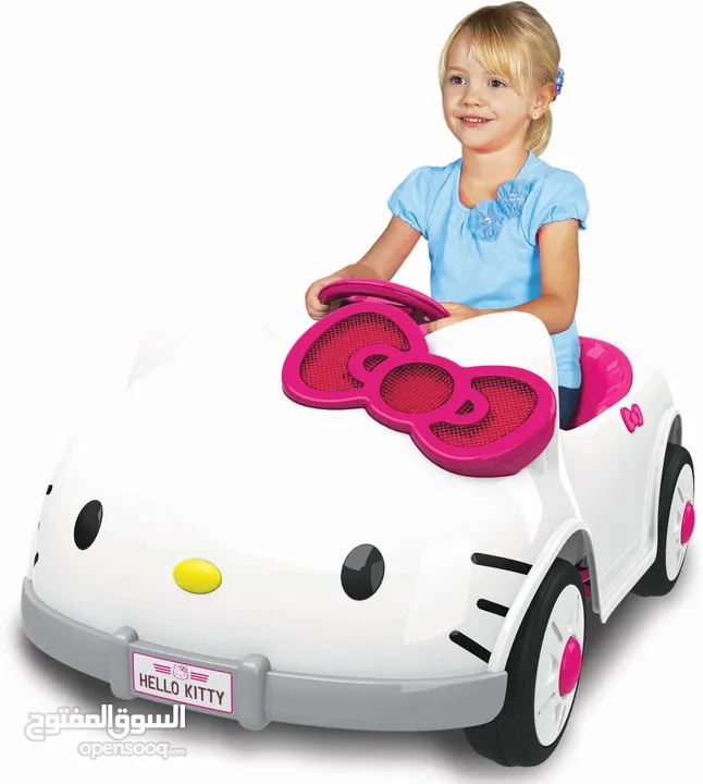 سياره hello kitty اصليه  شحن مع ريموت ومسجل فلاش ميموري واضاءه 12 فولت من عنر سنه لغايه 7 سنوات