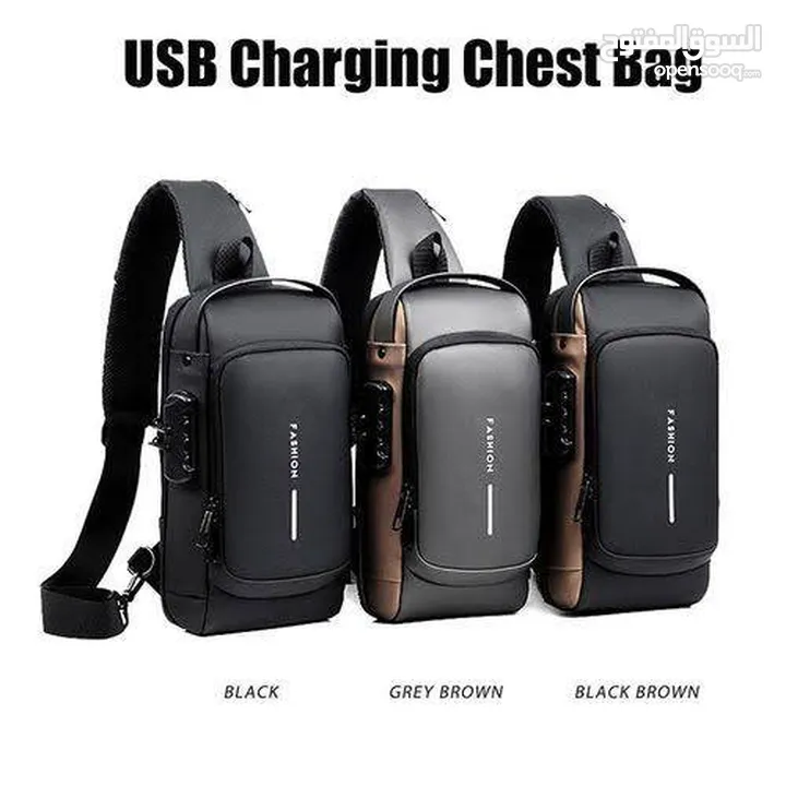 شنطة الكتف الذكية – مقاومة للسرقة والماء مع شحن USB وتصميم أنيق يناسب كل تنقلاتك !!