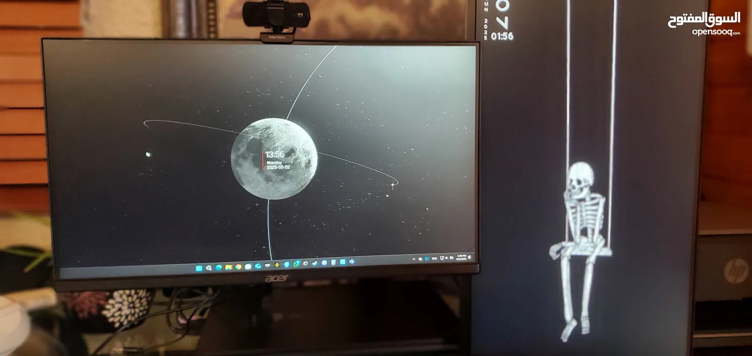 laptop asus rog strix g531gt مع شاشتين اسوس 100 هيرتز وكاميرا فانيتك