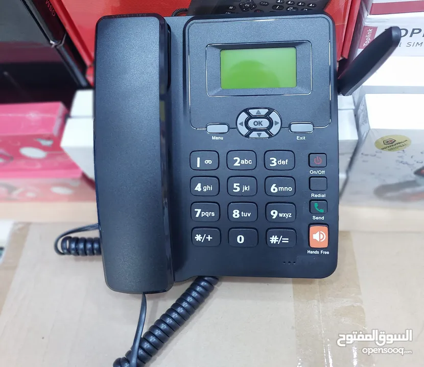 الهاتف مكتبي( GSM FWP 6588) المتنقل يعمل بشريحة الهاتف المحمول (ليبيانا او مدار) دبل شفرة