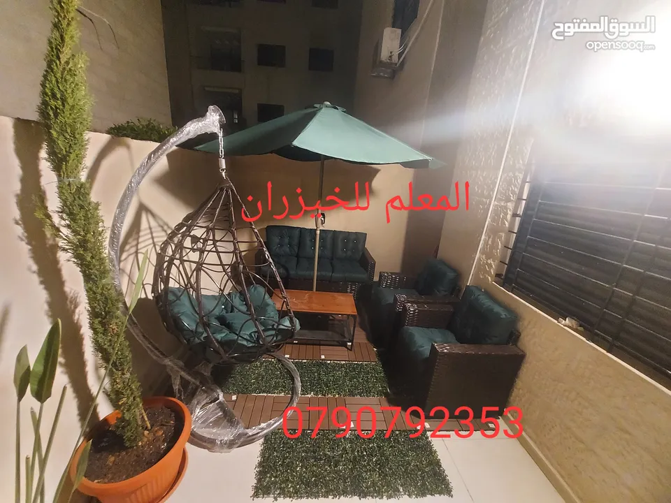مرجيحة 3مقاعد مرجيحه عش بلبل طقم رتان طقم خارجي طقم حدائق كرسي بحرعضم كراسي تشميس كراسي بلاستك طاولة