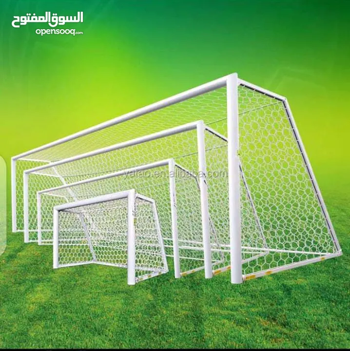 هدف كرة قدم كامل متوفر عدة مقاسات أعلى جوده للحديد مع الشبك يوجد خدمة توصيل لجميع المحافظات