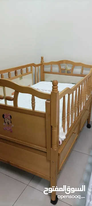 wooden solid baby cot