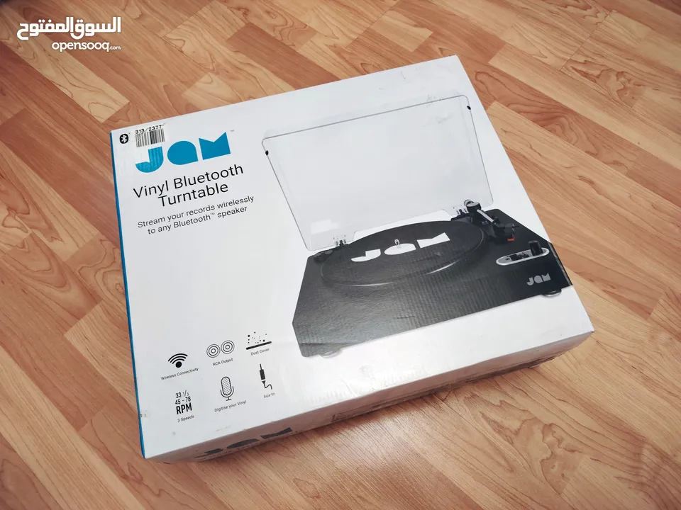 JAM Vinyl Bluetooth Turntable Record Player جهاز جرامافون، مشغل اسطوانات أصلي جديد