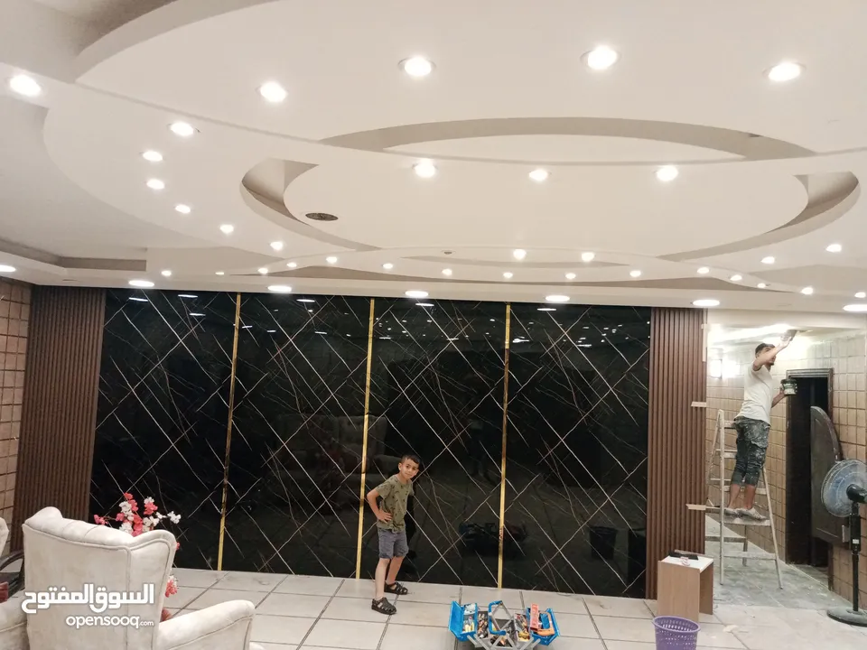 ديكورات جبس بورد ودهان وبديل خشب ورخام وشي بورد وكهربا