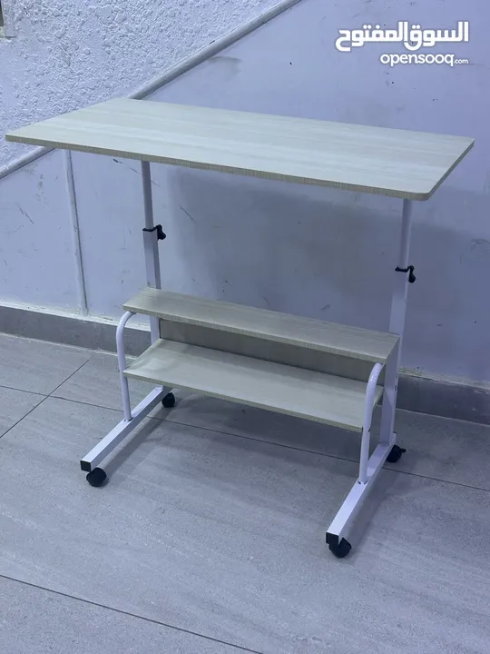 طاولات لابتوب مكتب متحركة بجميع التصاميم خشب قاعدة حديد بعجلات Laptop Desk متوفر بالوان Table mate