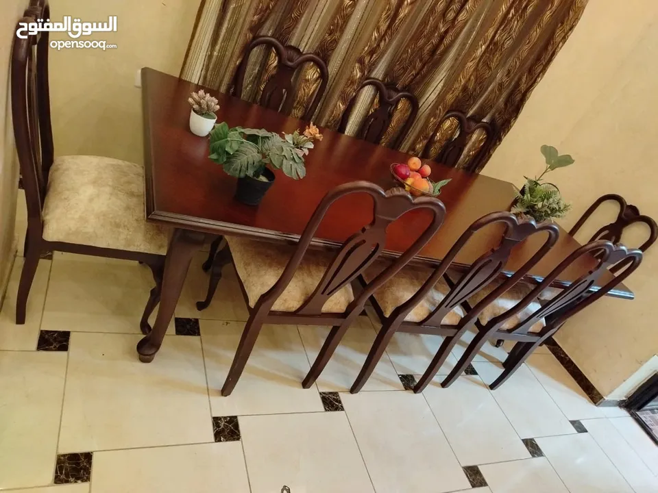 طاولة سفرة مصرية 8 كراسي تفصيل زان بالكامل كواليتي فاخر
