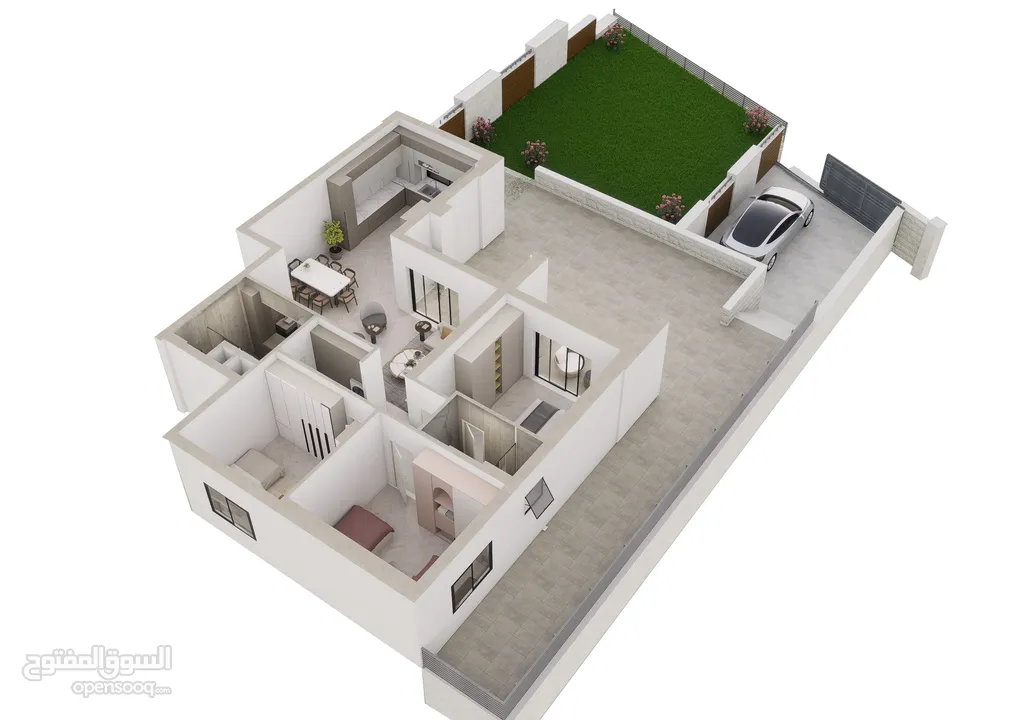 شقة مع حديقة و مدخل خاص و مصف سيارة خاص للبيع في عين مصباح مقابل جامعة القدس المفتوحة\كلية مسقط