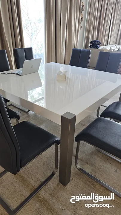 Modern Square Dining Table for 8 People