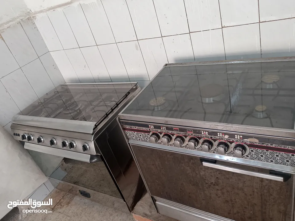 غاز 5عيون نحاس نظام 7مفاتيح بشتغل شواية وفرن مع بعض حجم80×60 فل ستانليس ستيل   موجود بالبقعة وعالفحص