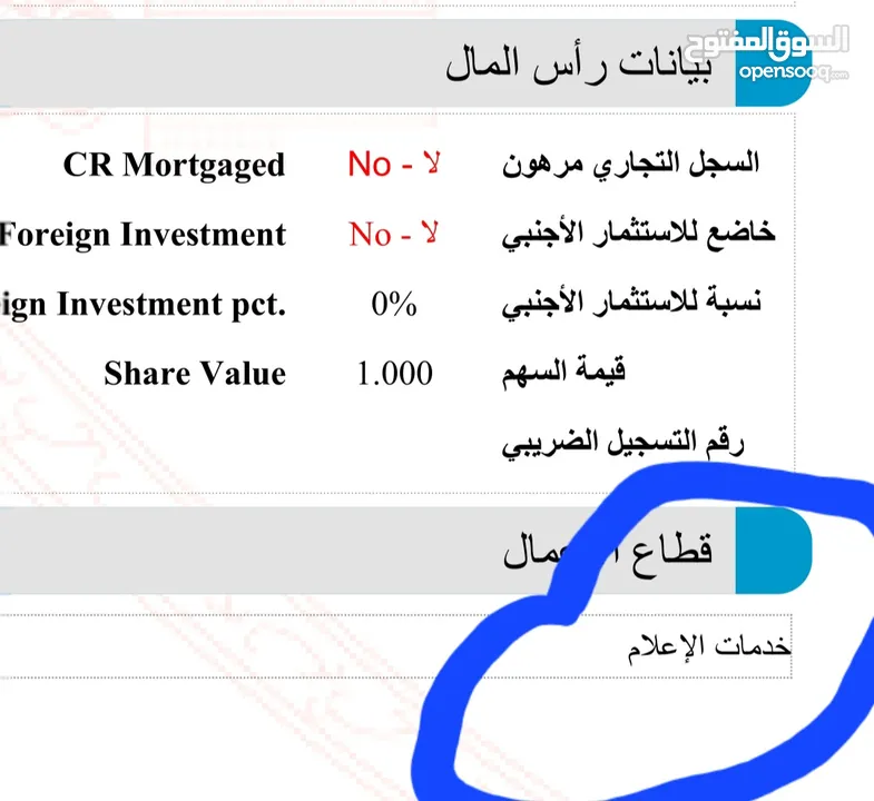 سجل تجاري دعاية وإعلان مصرح من وزارة الاعلام