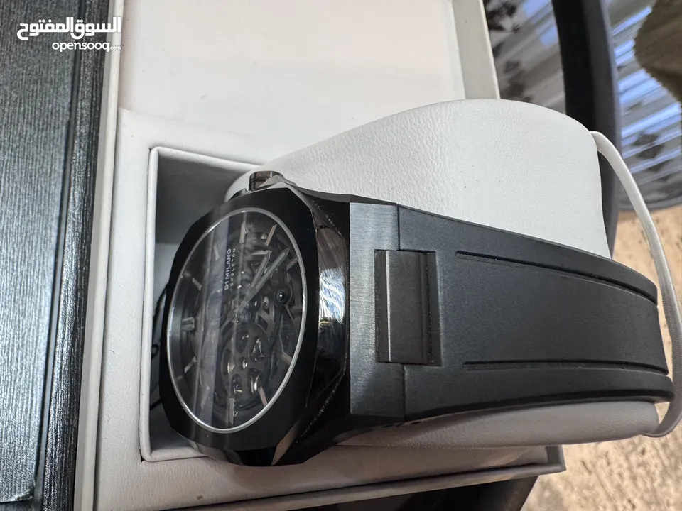MEN'S SKELETON RUBBER BLACK   EDITION  WATCH  ساعة يد رجالي